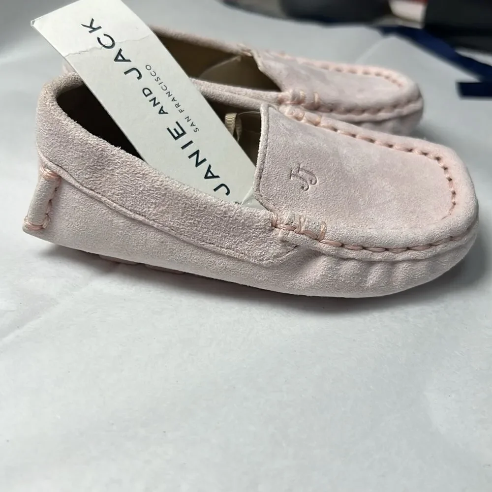 Janie and Jack 100049195 Boy Bunny Pink Suede Driving Shoe by Janie and Jack siz
